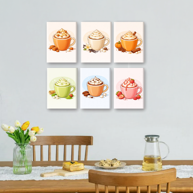 6 Mini Paintings | Sweet Latte Set