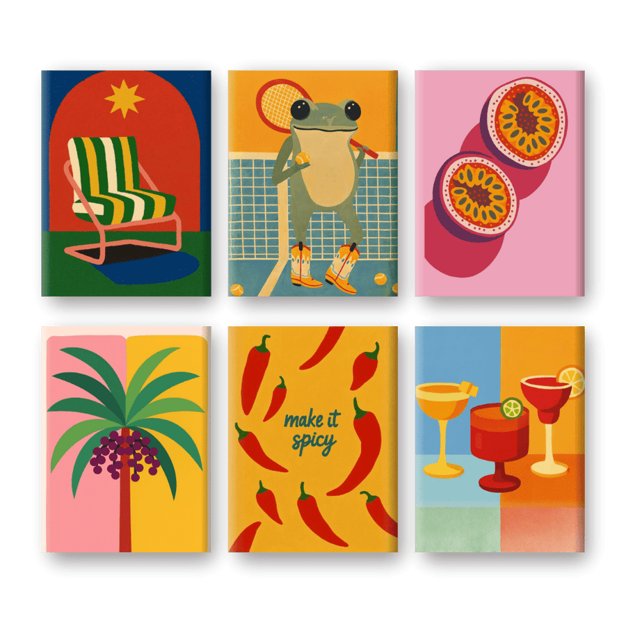 6 Mini Paintings | Tropical Pop Set