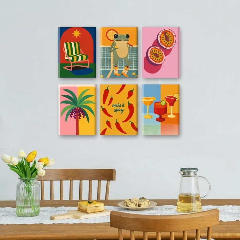 6 Mini Paintings | Tropical Pop Set
