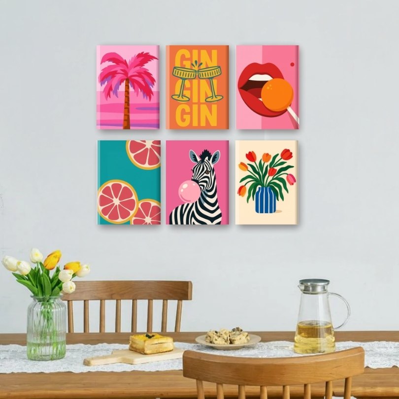 6 Mini Paintings | Pop Art Vibes Set