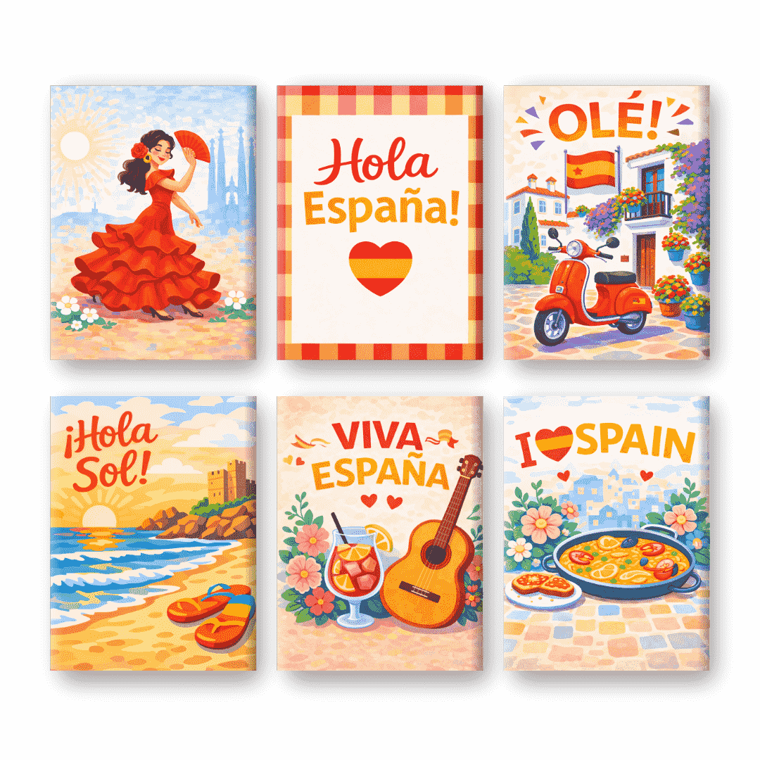 6 Mini Paintings | Viva Spain Set