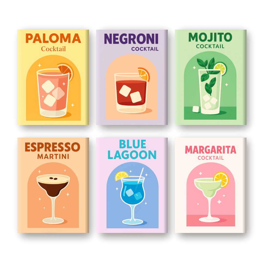 6 Mini Paintings | Vivid Cocktails Set