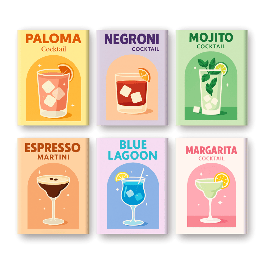 6 Mini Paintings | Vivid Cocktails Set