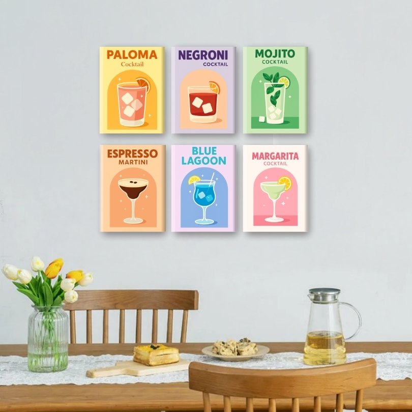 6 Mini Paintings | Vivid Cocktails Set