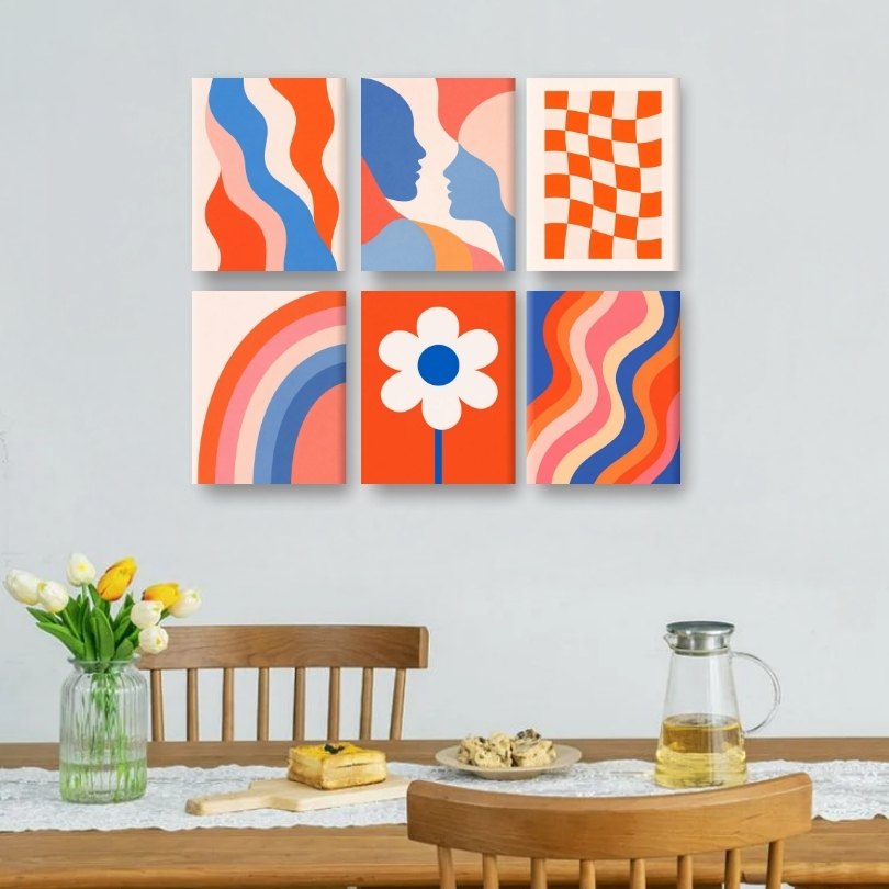 6 Mini Paintings | Retro Bloom Set