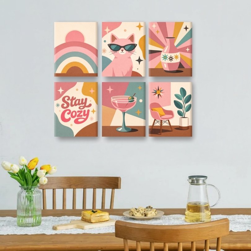 6 Mini Paintings | Stay Cozy Set