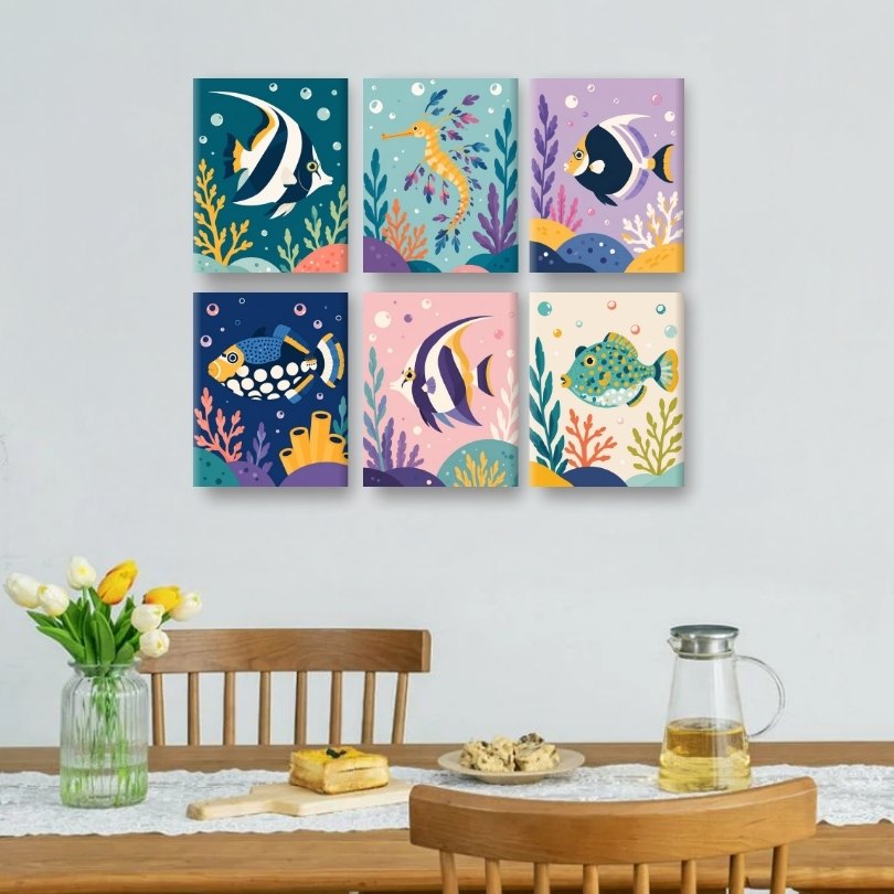 6 Mini Paintings | Ocean Wonders Set