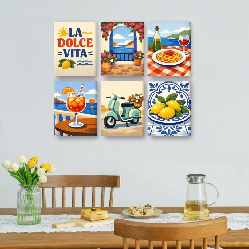 6 Mini Paintings | Dolce Vita Moments Set