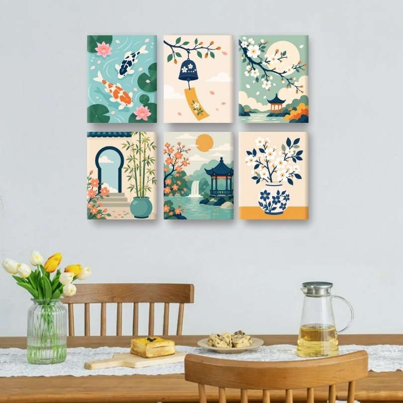 6 Mini Paintings | Zen Garden Set
