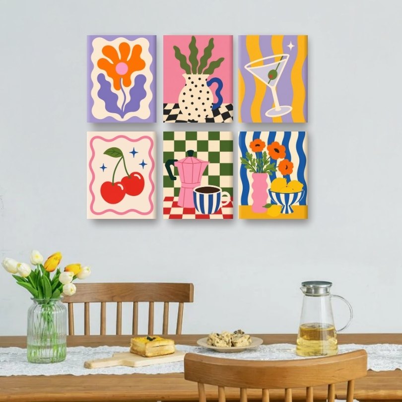 6 Mini Paintings | Bright Blooms Set