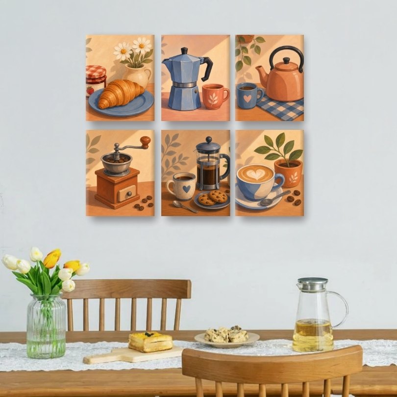 6 Mini Paintings | Breakfast Club Set