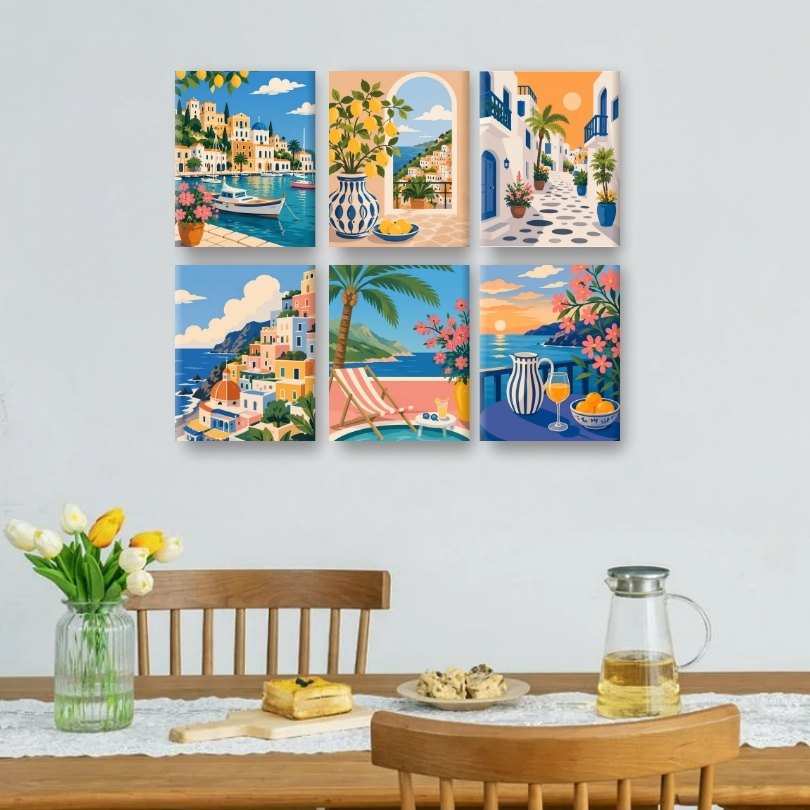 6 Mini Paintings | Mediterranean Dream Set