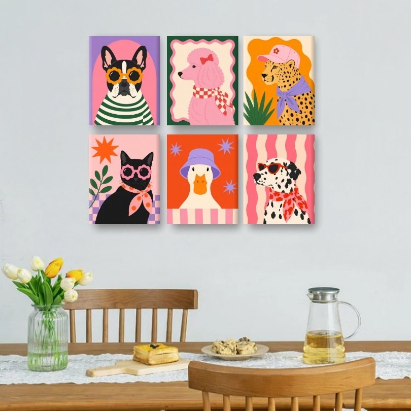 6 Mini Paintings | Glamour Pets Set