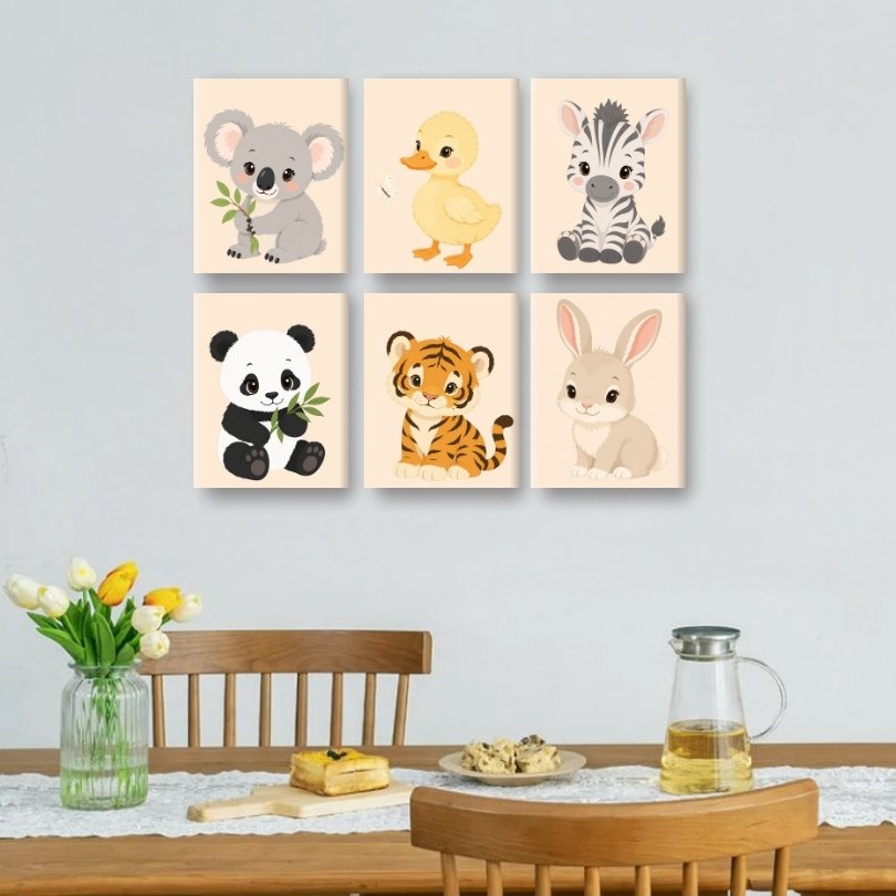 6 Mini Paintings | Baby Animals Set