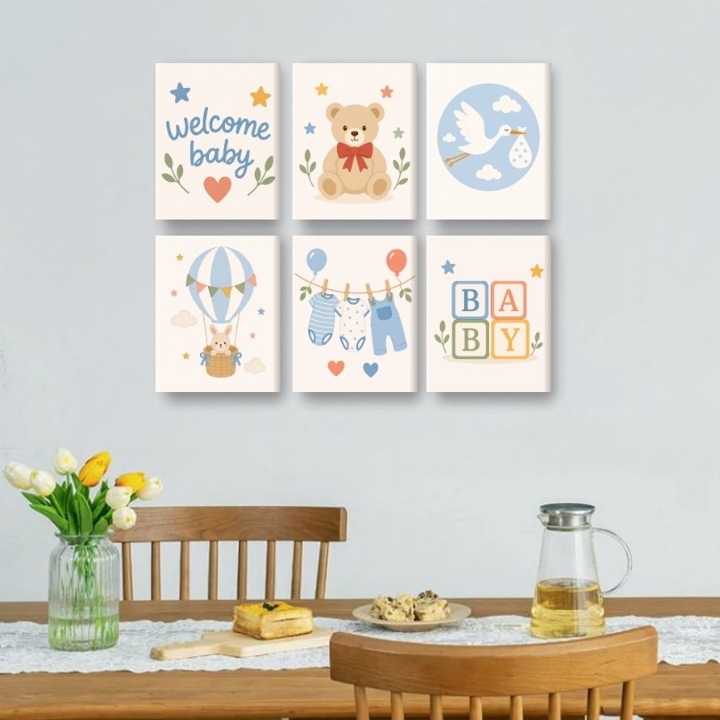 6 Mini Paintings | Welcome Baby Set