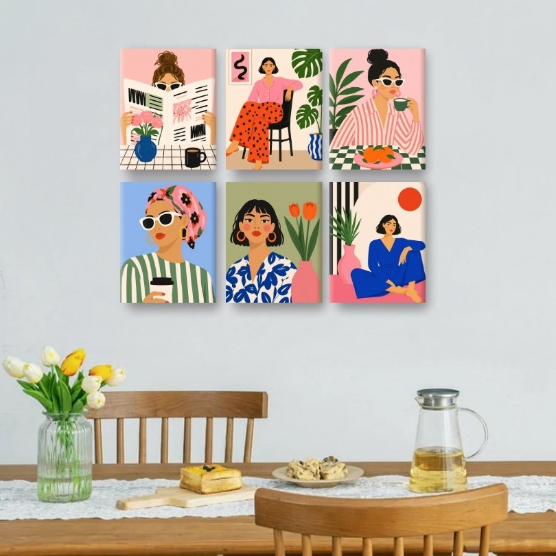 6 Mini Paintings | Femme Forte Set