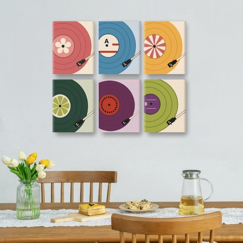 6 Mini Paintings | Mini Vinyl Records Set
