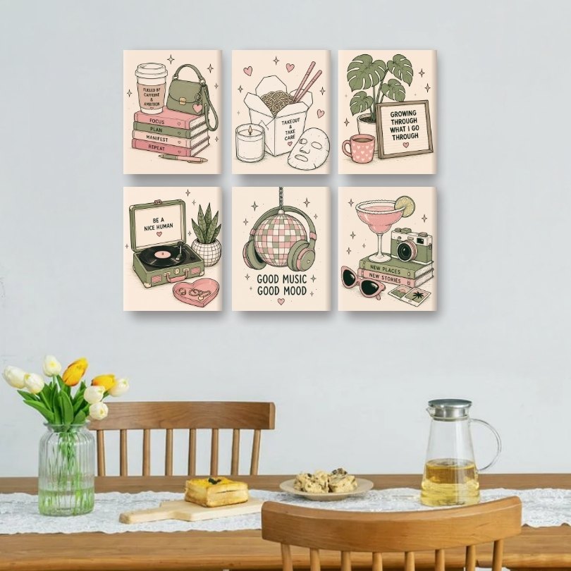 6 Mini Paintings | Self Care Set