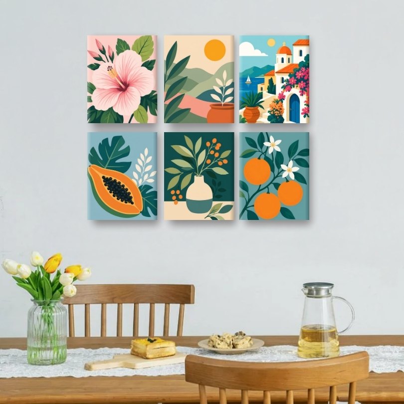 6 Mini Paintings | Fresh Botanicals Set
