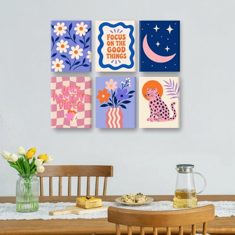 6 Mini Paintings | Positive Vibe Set