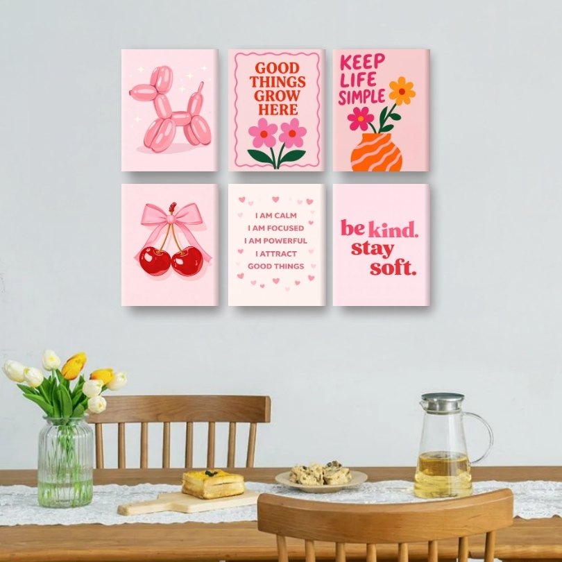 6 Mini Paintings | Pink Palette Set