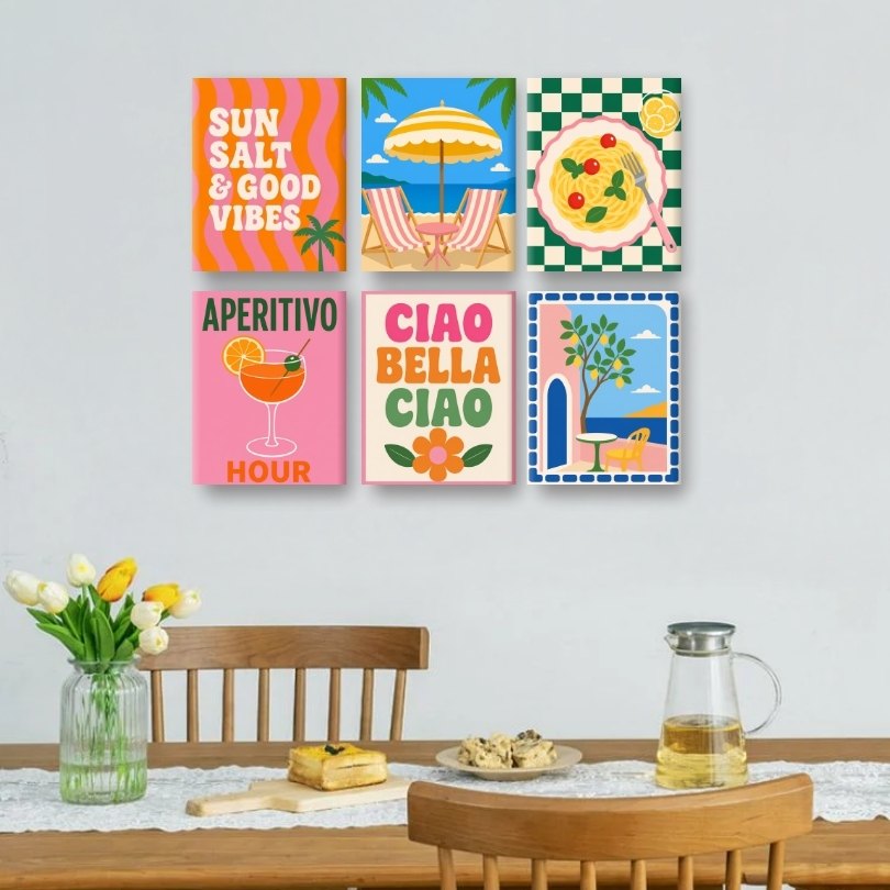 6 Mini Paintings | Amalfi Escape Set
