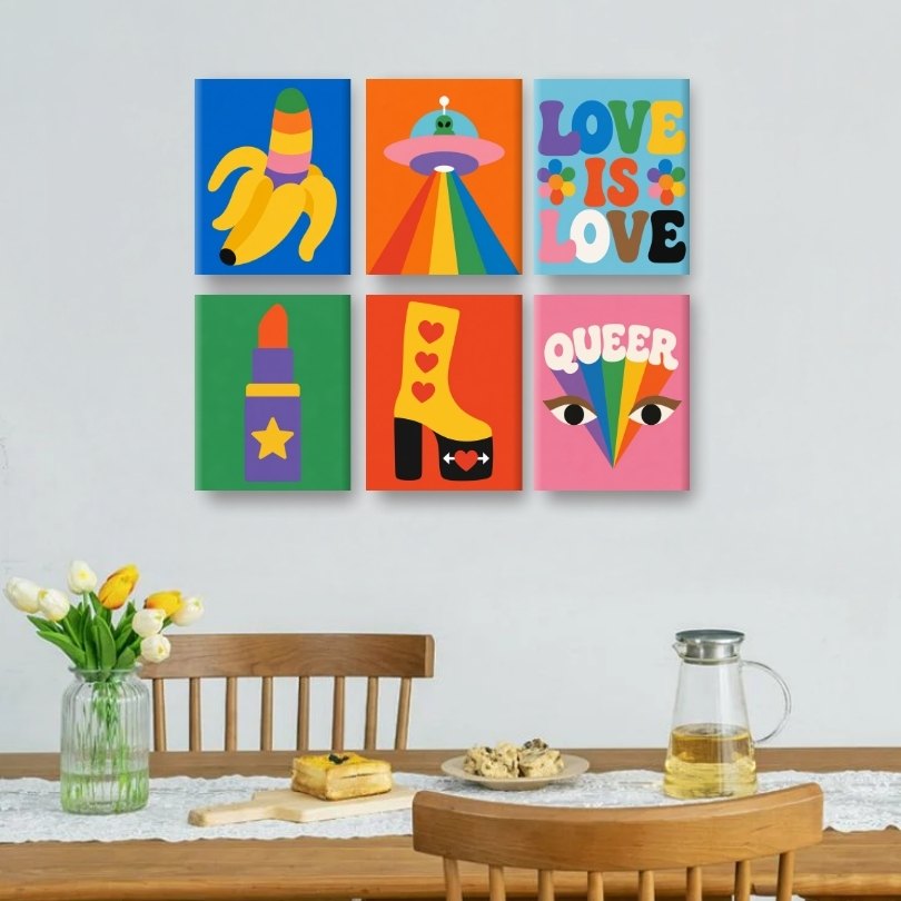 6 Mini Paintings | Pride Love Set