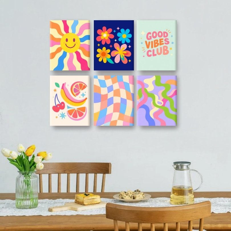 6 Mini Paintings | Smiley Sunshine Set