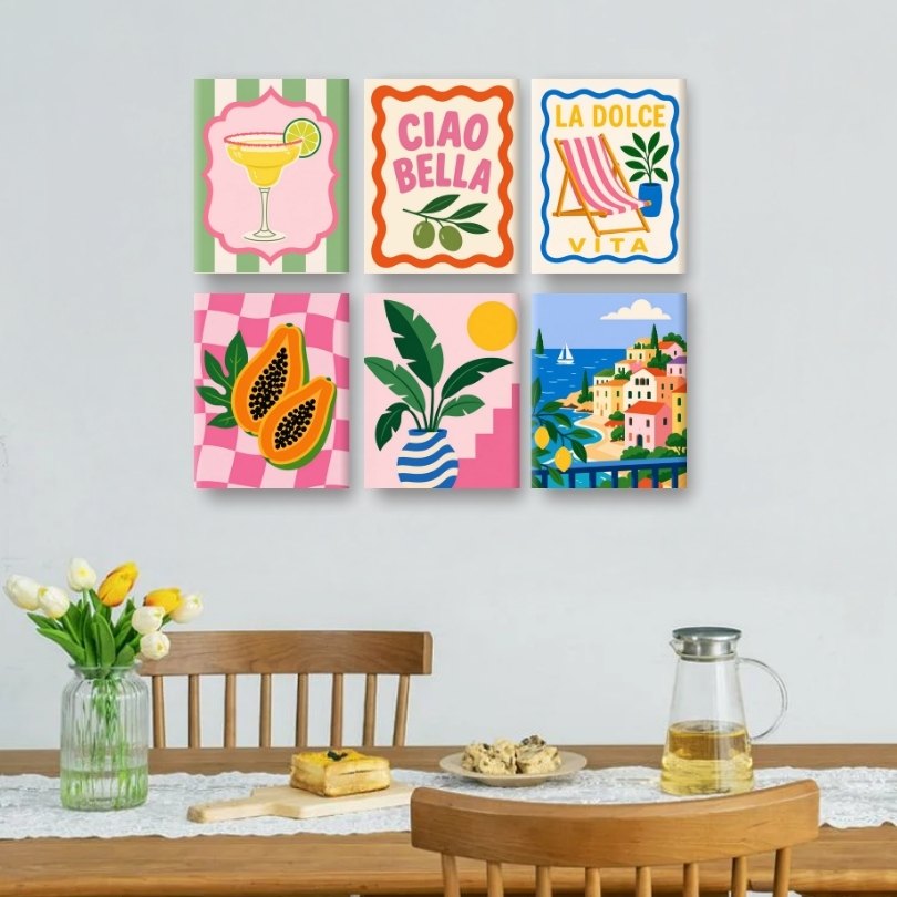 6 Mini Paintings | La Dolce Vita Moments Set
