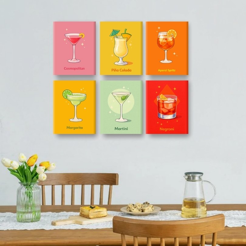 6 Mini Paintings | Happy Hour Set