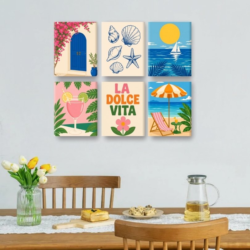 6 Mini Paintings | Blue Horizon Set