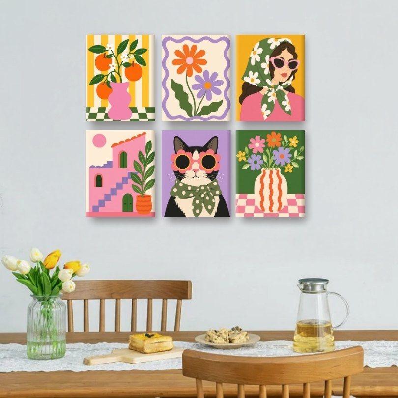 6 Mini Paintings | Daisy Girl Set