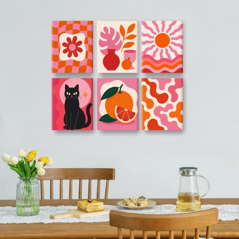 6 Mini Paintings | Retro Glow Set