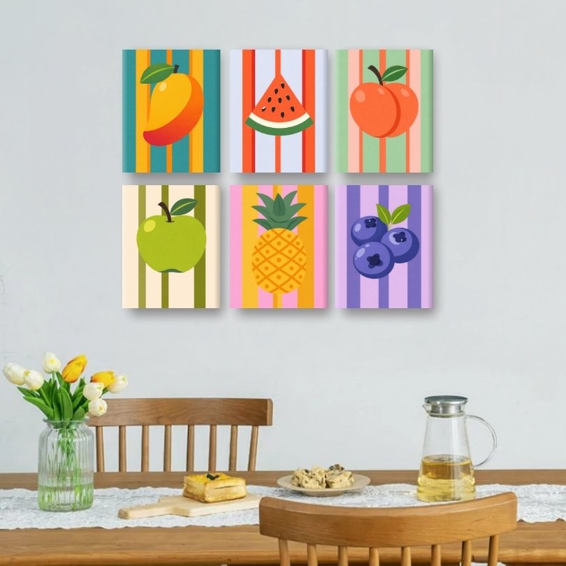 6 Mini Paintings | Gorgeous Fruit Set