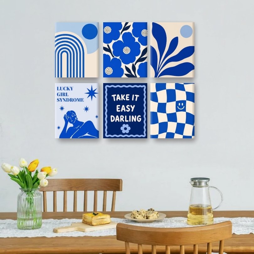 6 Mini Paintings | Coastal Blue Set