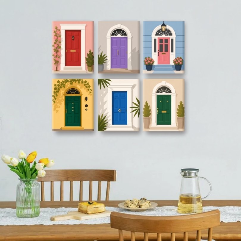 6 Mini Paintings | Doors Set