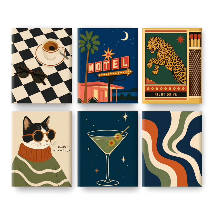 6 Mini Paintings | Night Escape Set