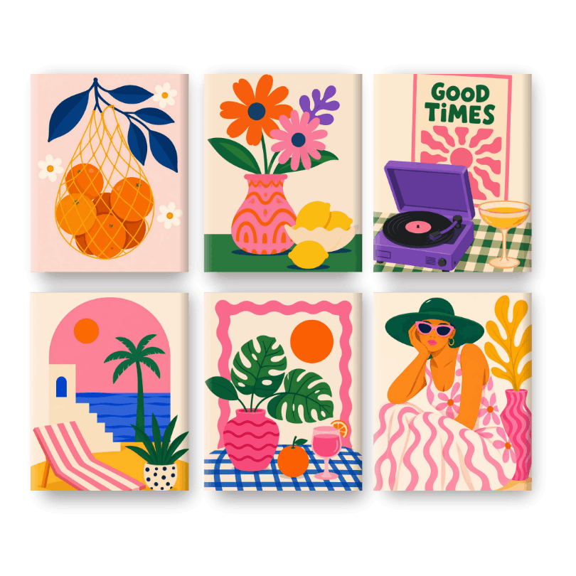 6 Mini Paintings | Good Times Set