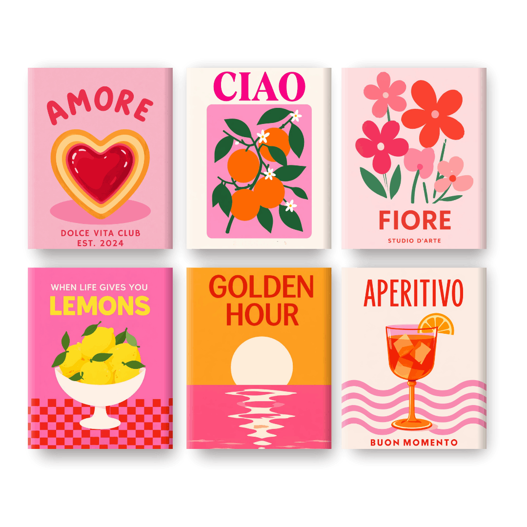 6 Mini Paintings | Amore & Aperitivo Set