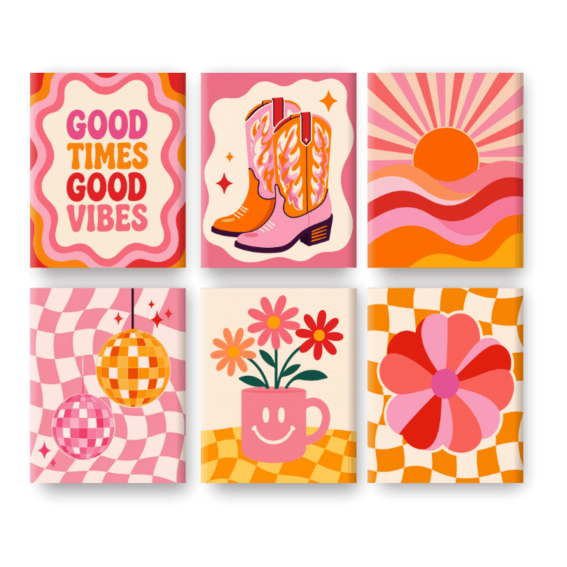 6 Mini Paintings | Disco Nights Set
