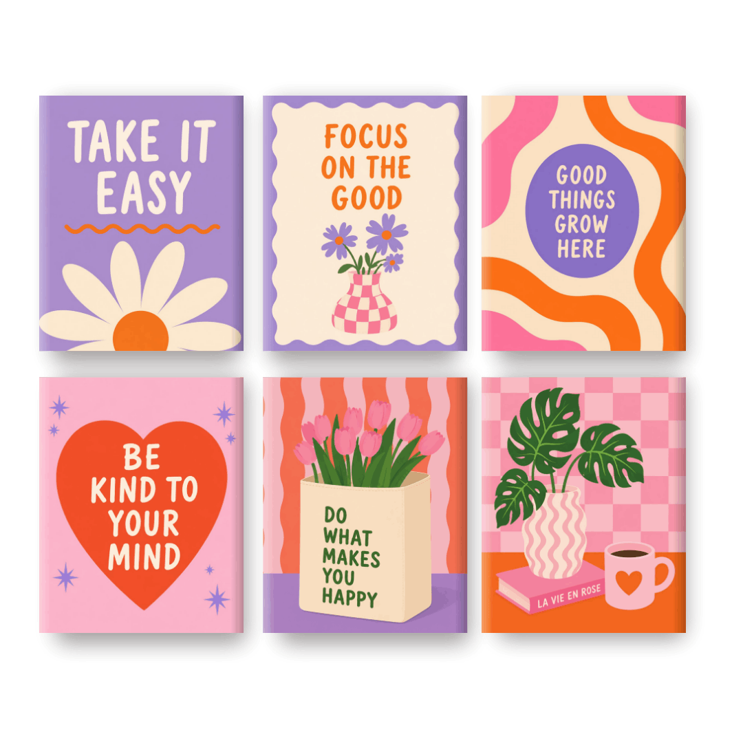 6 Mini Paintings | Chill & Bloom Set