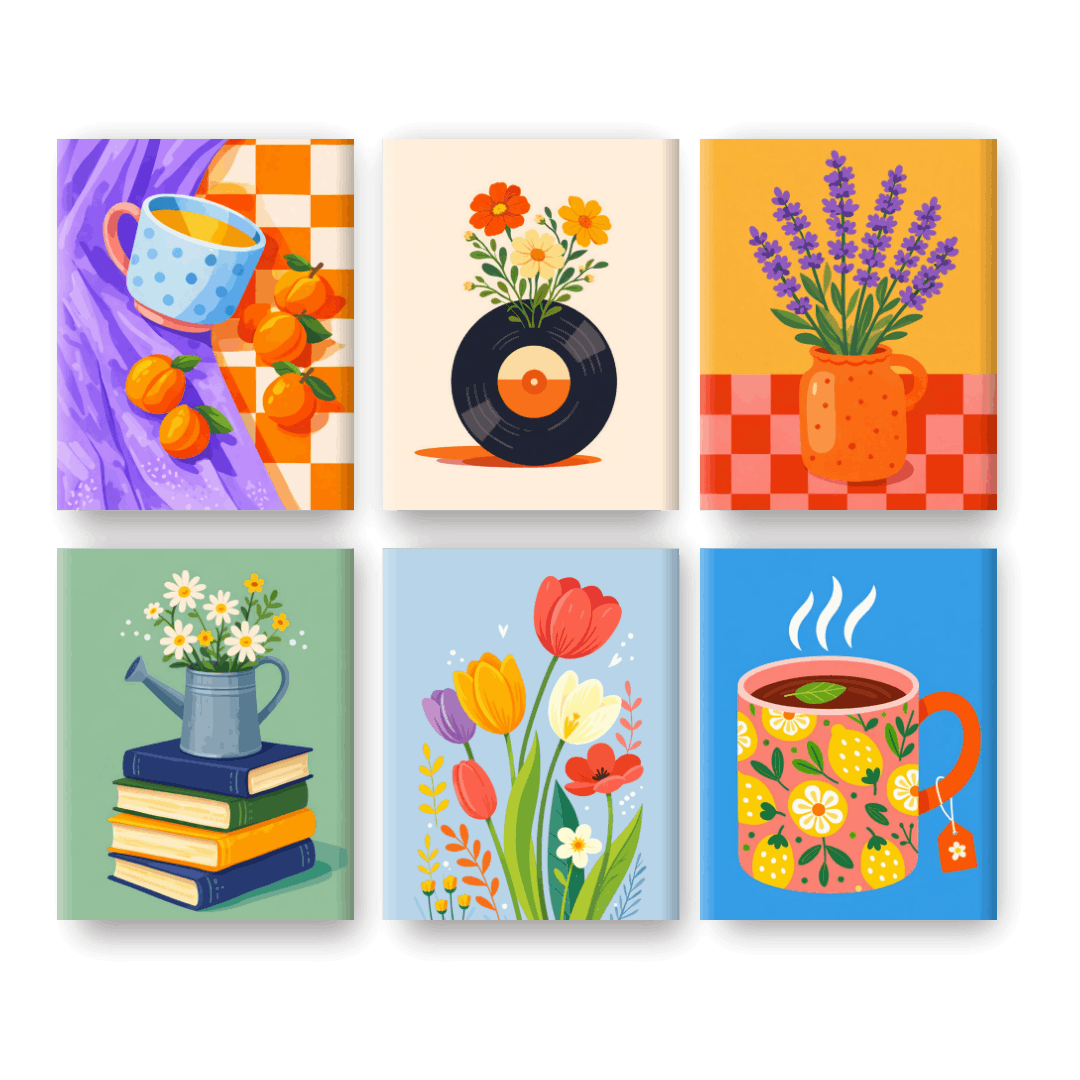 6 Mini Paintings | Floral Moments Set