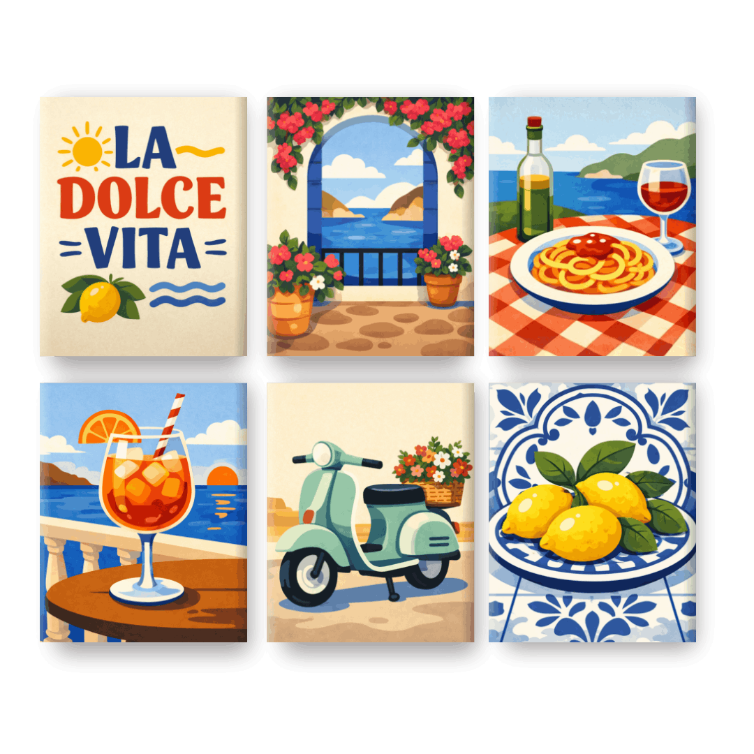 6 Mini Paintings | Dolce Vita Moments Set