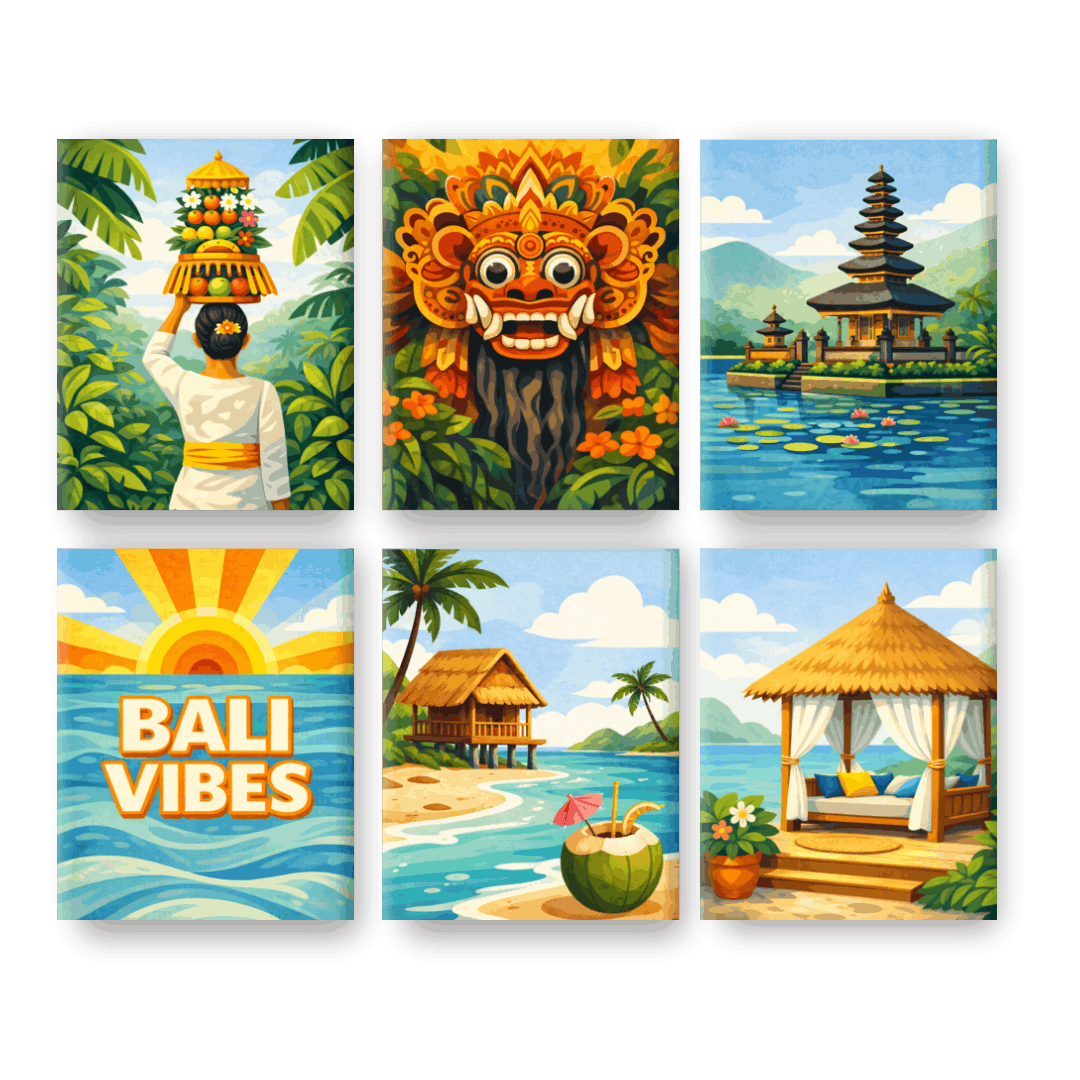 6 Mini Paintings | Bali Vibes Set