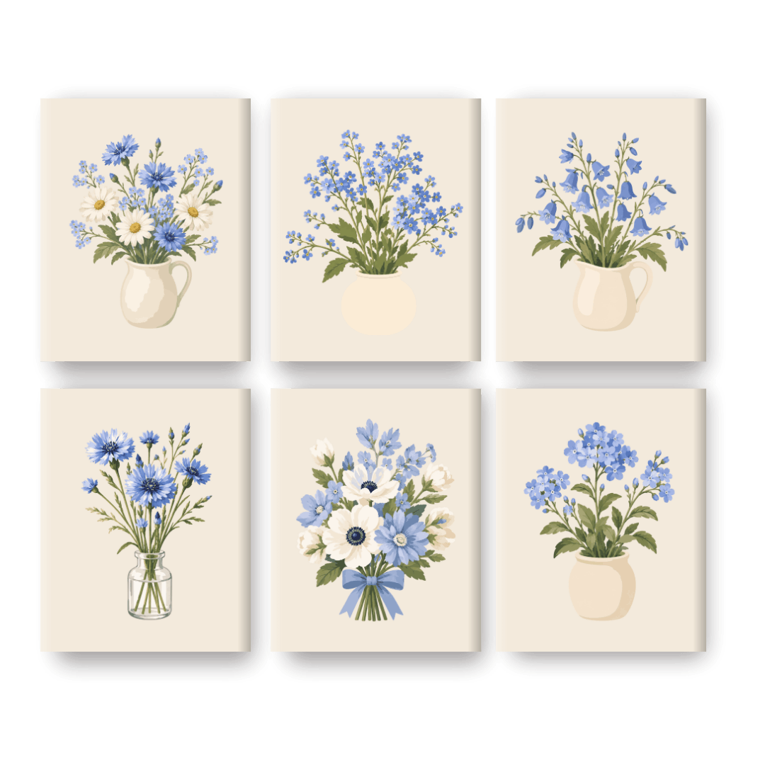 6 Mini Paintings | Forget Me Not Set