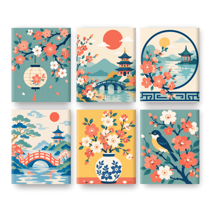 6 Mini Paintings | Sakura Dreams Set