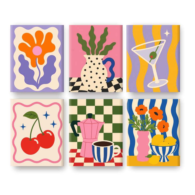 6 Mini Paintings | Bright Blooms Set