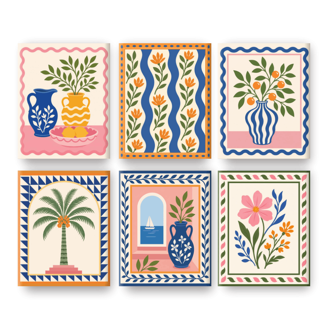 6 Mini Paintings | Sunny Still Life Set