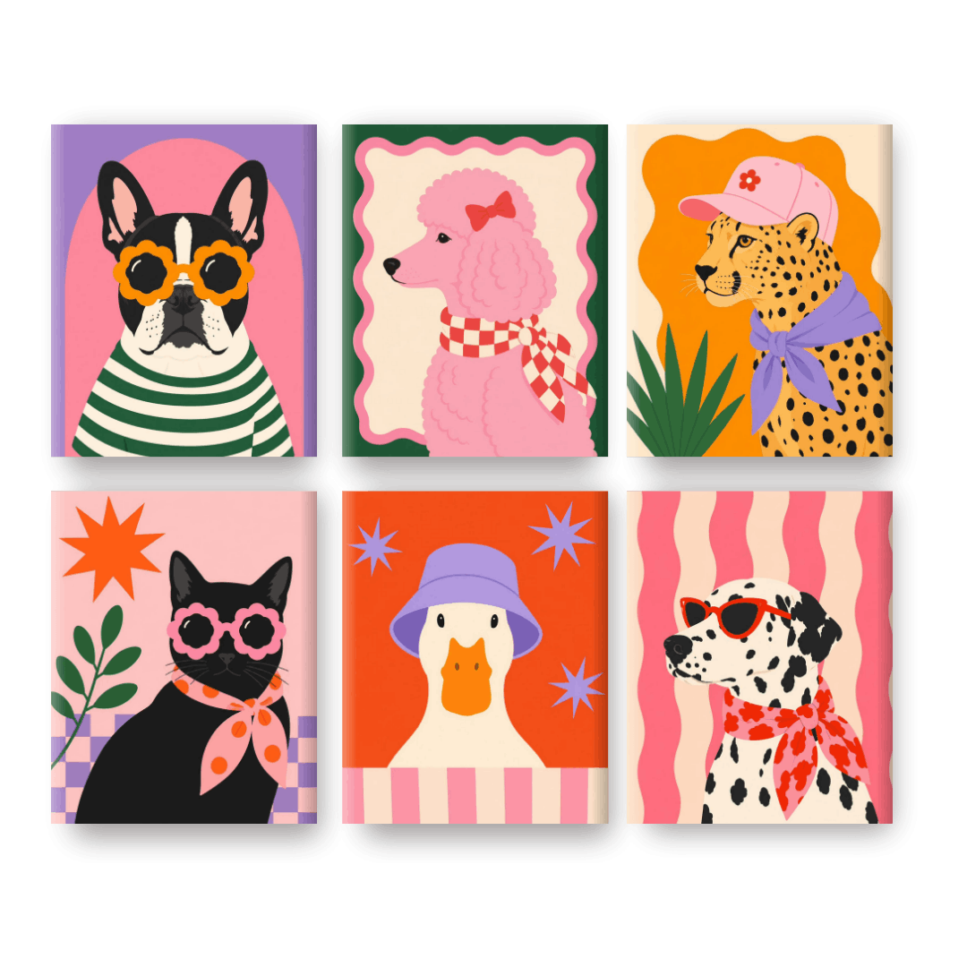 6 Mini Paintings | Glamour Pets Set