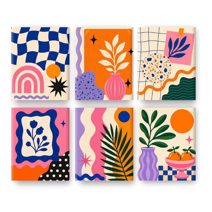 6 Mini Paintings | Bold & Blooming Set